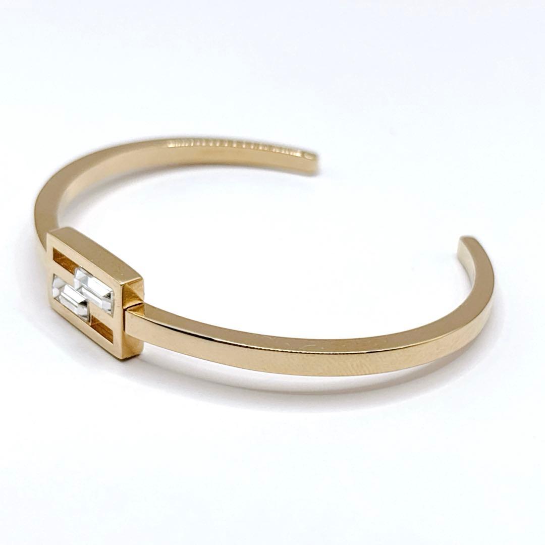 【美品】 FENDI バングル ブレスレット FFロゴ ズッカ ゴールド