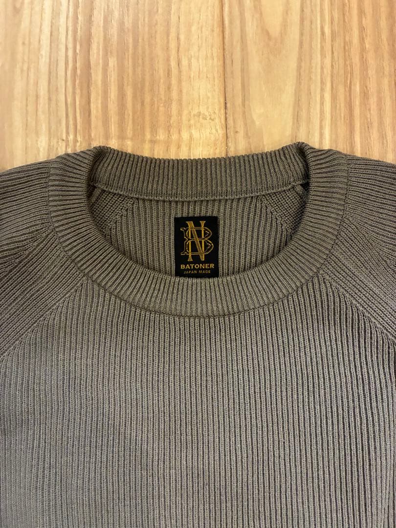 【美品】BATONER HARD TWIST WOOL CREW NECK