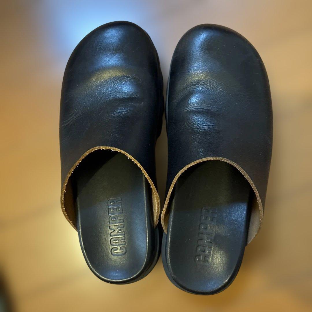 カンペール サボ サンダル 黒 本革 23.5 37