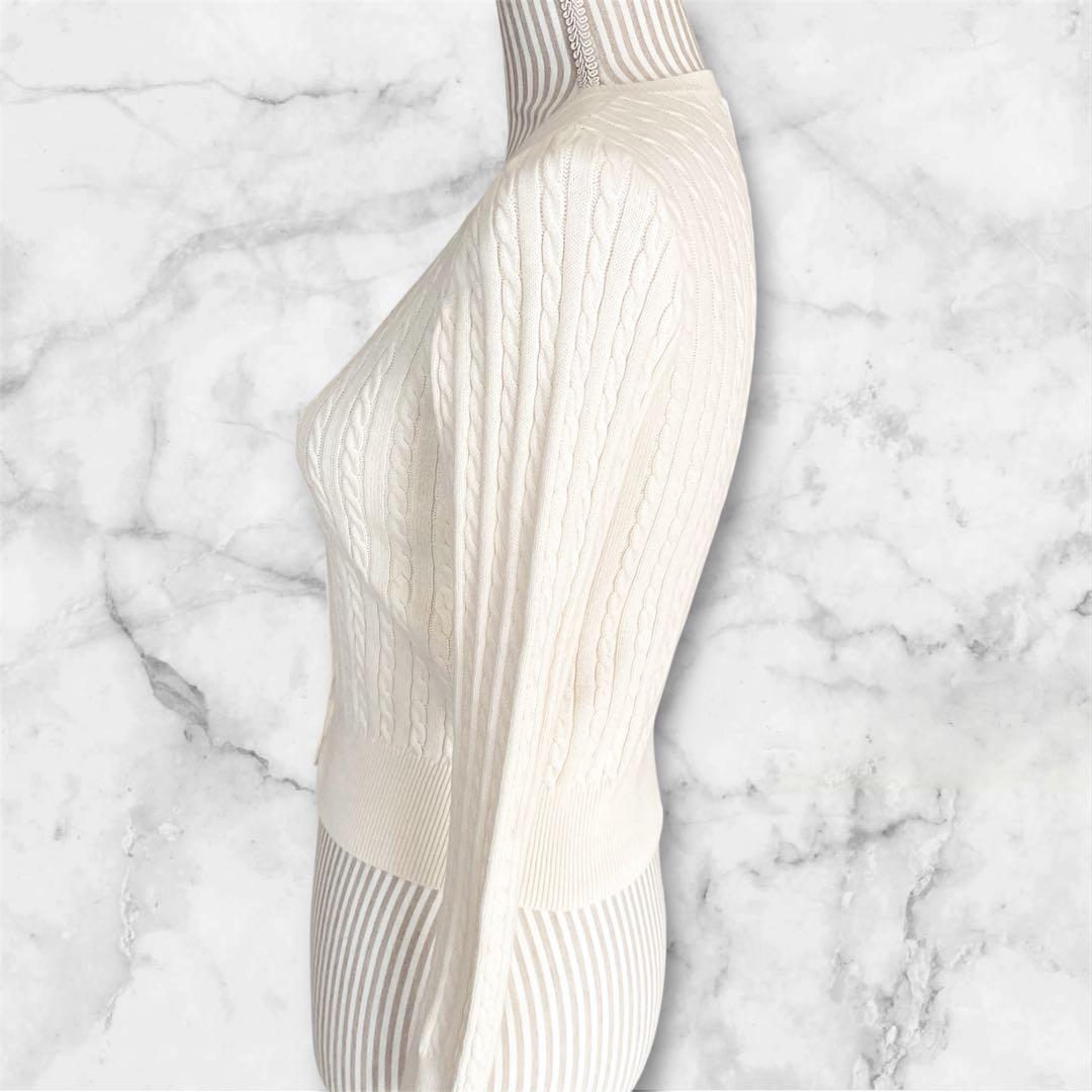 美品✨ポロラルフローレン ケーブルニット カーディガン ポニー アイボリー S