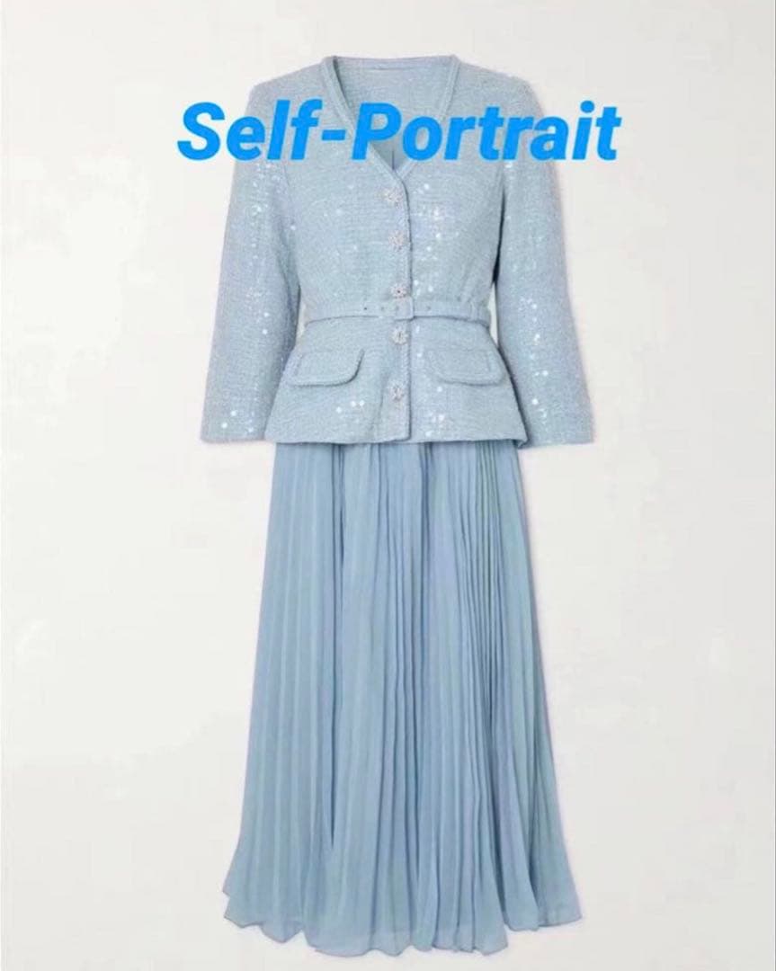 Self Portrait スパンコール ツイード　ワンピースUK6 US2