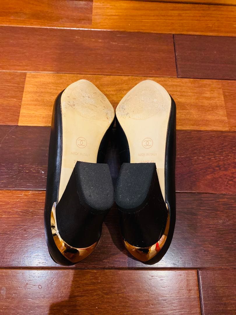 CHANEL ブラック キルティング ローファー