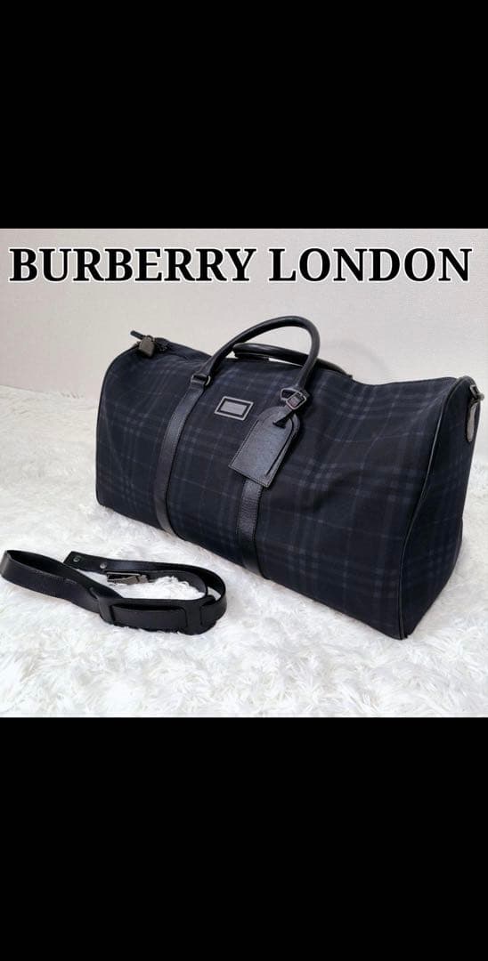 BURBERRY LONDON ボストンバッグ 2way ネイビー