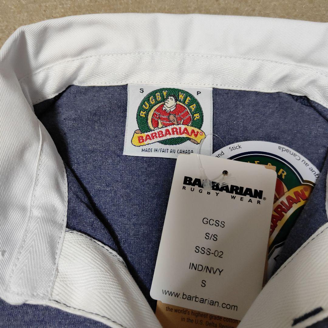 BARBARIAN　新品ストライプラガーシャツ 半袖〈Ｓ〉