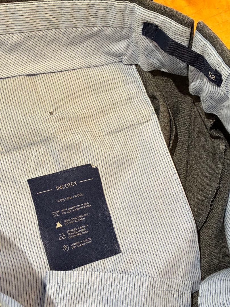 【美品】INCOTEX ウール ノータックスラックス 52