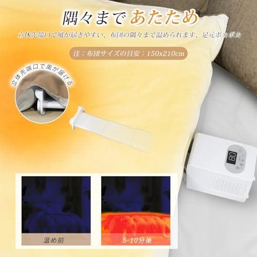 YOIIYO 布団乾燥機 ダニ退治 革新的な1秒伸縮ホース パワフル _corg