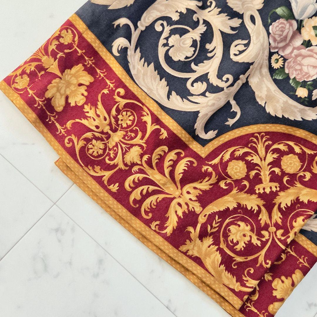 ETRO ヴィンテージ バロック調フラワー ラップスカート ウールシルク