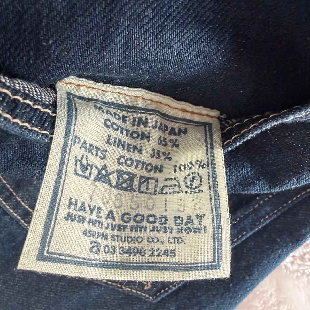 未使用級✨45R 綿麻小麦デニムのジャンパードレス（インディゴ）