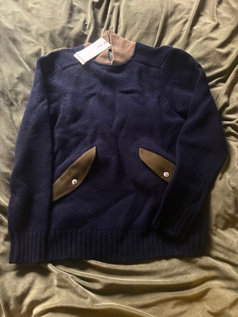 sacal ネイビー ポケットセーター M 新品タグ付き