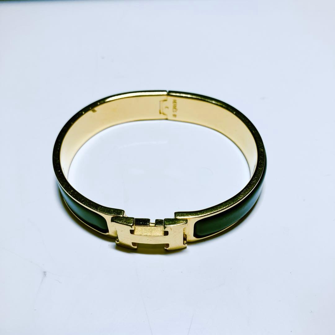 HERMES エルメス　バングル　クリックH ブラック×ゴールド　PM