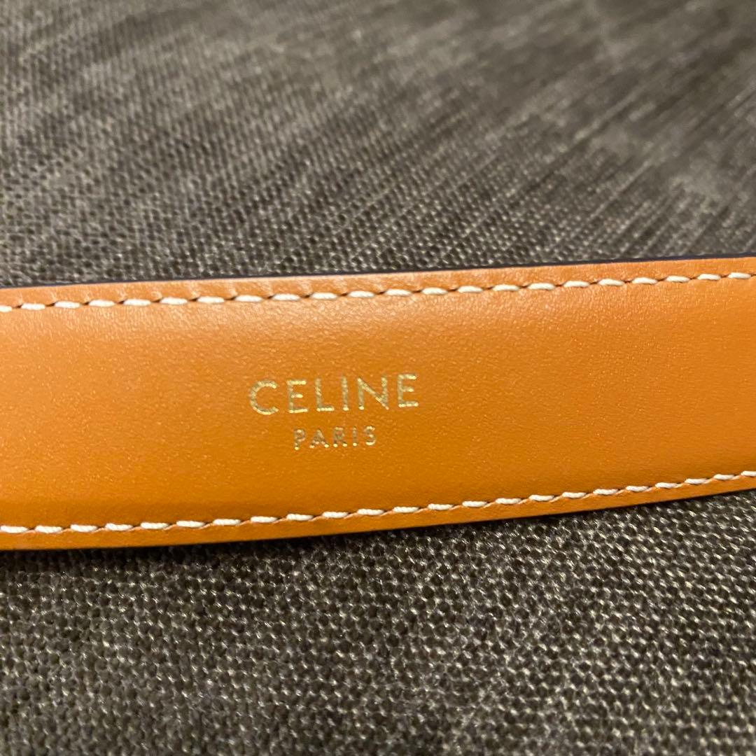 CELINE トリオンフダークブラウン レザー ベルト
