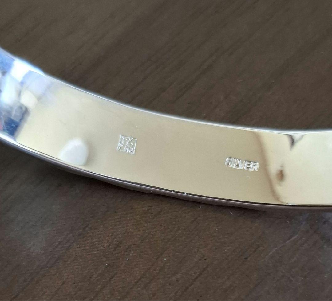 沖縄手作銀細工　琉　平打ちバングル　一点物