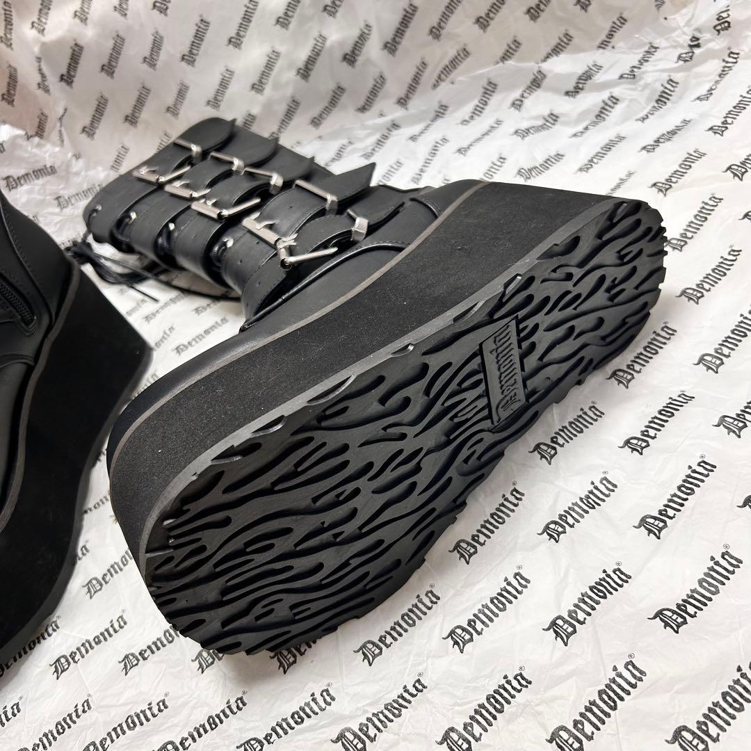 新品未使用⭐️Demonia デモニア 厚底 ブーツ 黒25cm M7