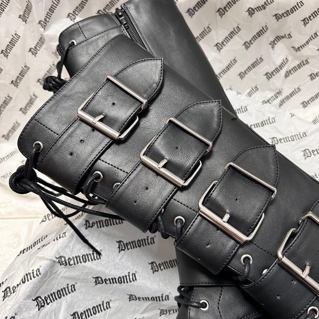 新品未使用⭐️Demonia デモニア 厚底 ブーツ 黒25cm M7
