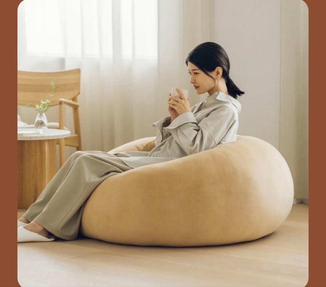 クッション ソファ　アイボリー　ゆるまる　椅子