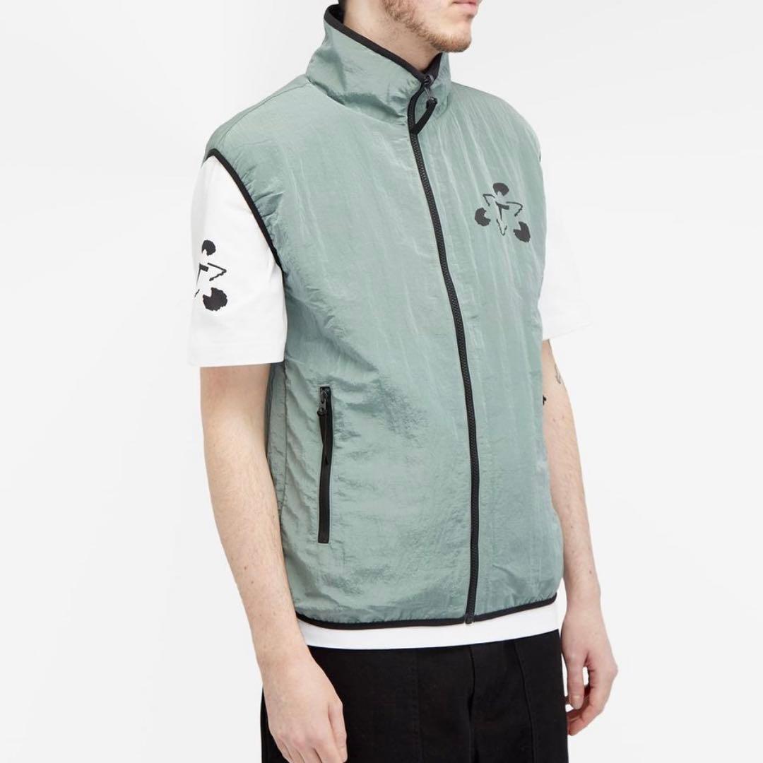 THE TRILOGY TAPES リバーシブル ボアフリースベスト 黒 緑