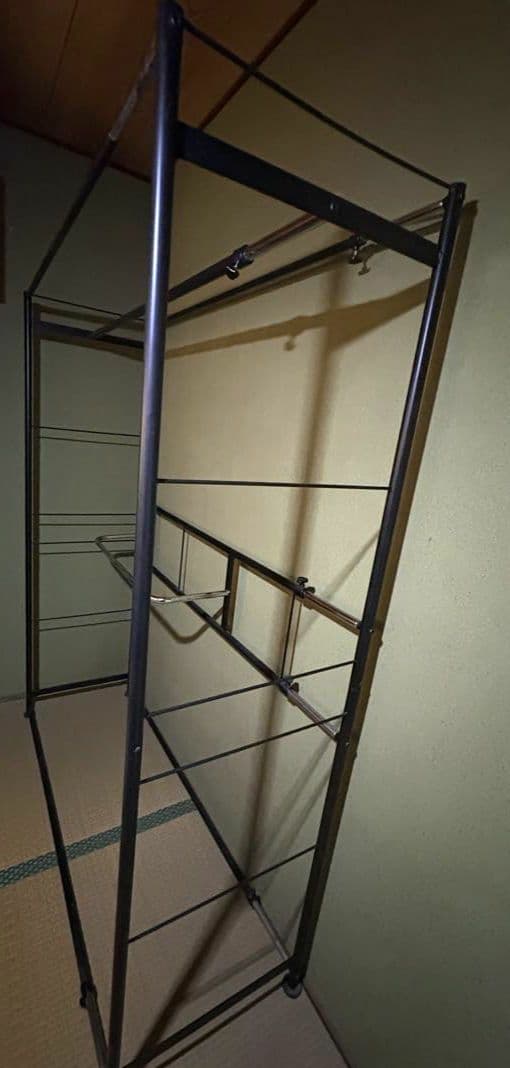 ブラックハンガーラック スチール製 組み立て式