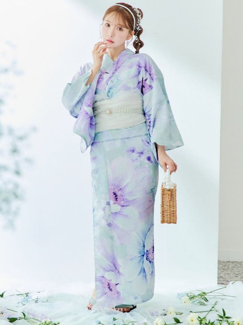 6点セットsugar nine 浴衣・帯2・帯飾り・下駄・髪飾り