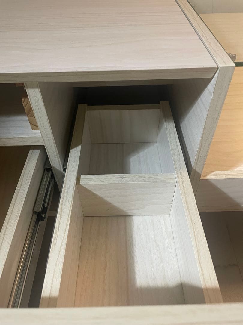 え*ん様 ホワイトオーク材 蓋付き収納テーブル W91.2cm