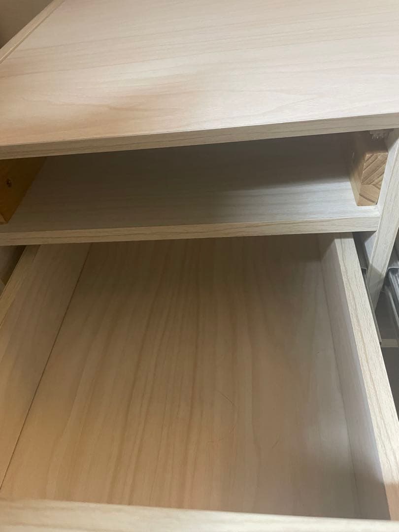 え*ん様 ホワイトオーク材 蓋付き収納テーブル W91.2cm