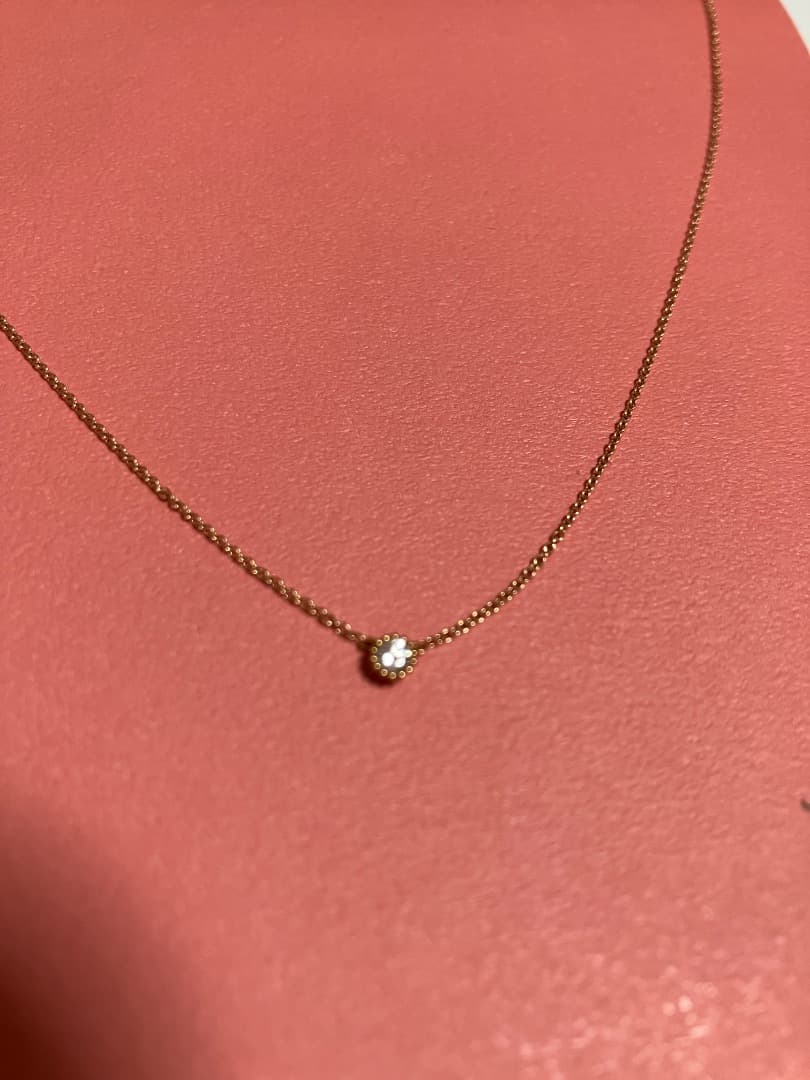 ゴールドチェーンネックレス クリアストーン付き