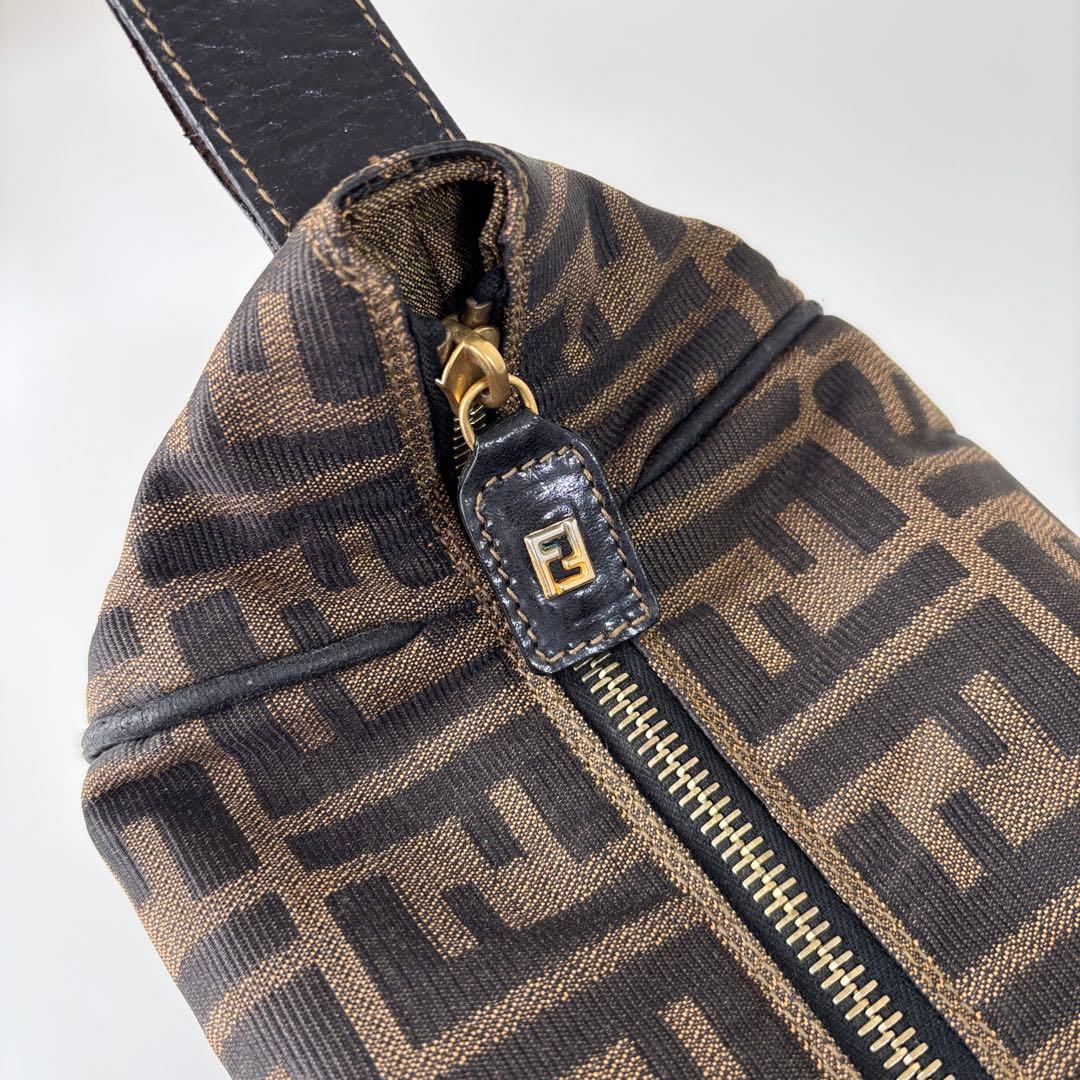 FENDI フェンディ ズッカ バニティバッグ ポーチ ブラウン