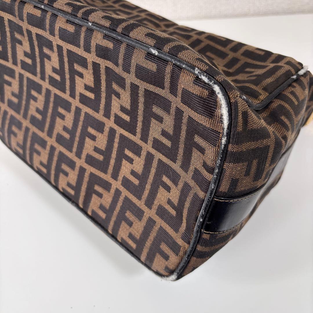 FENDI フェンディ ズッカ バニティバッグ ポーチ ブラウン