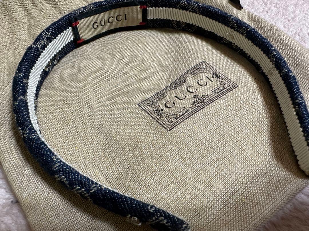 GUCCI カチューシャ　デニム ヘアバンド