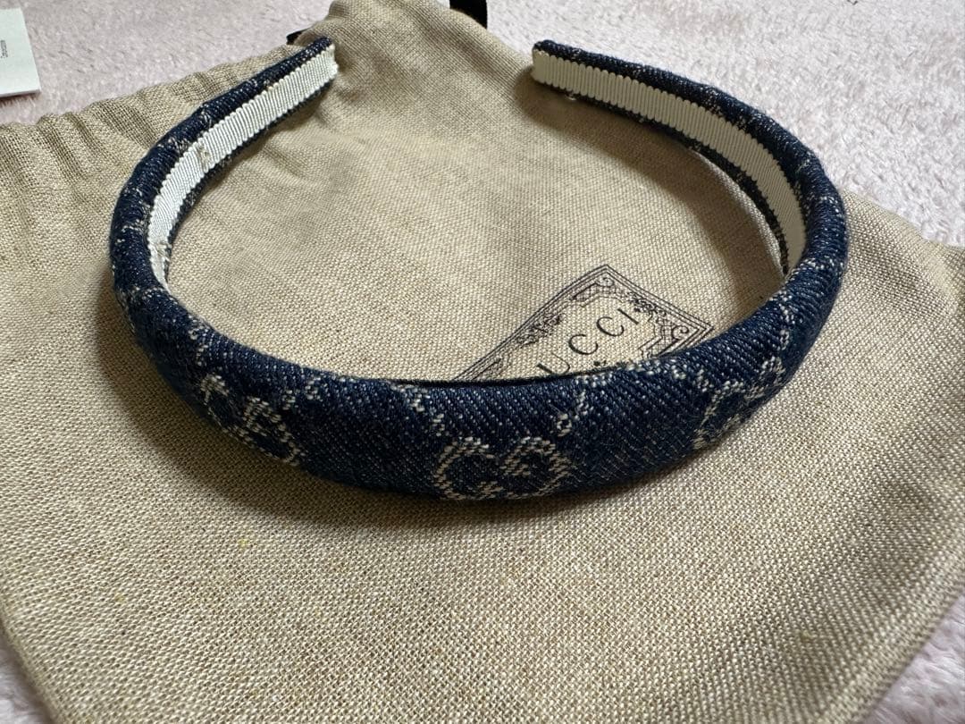 GUCCI カチューシャ　デニム ヘアバンド