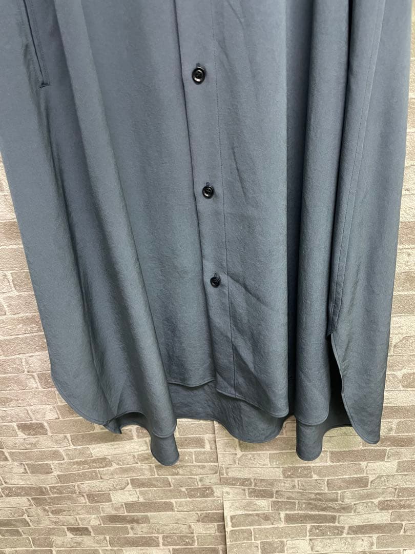 美品　Y's ダークブルー シャツワンピース　テンセルシャツ　希少