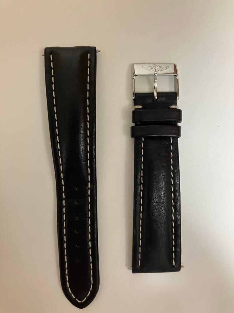 ブライトリング BREITLING 純正 レザーベルト カーフ 黒 ブラック