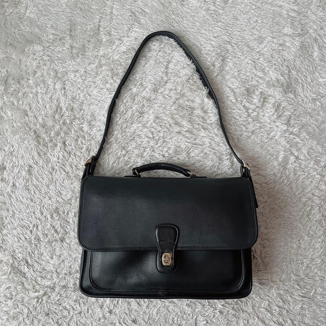 オールドコーチ USA製 ショルダーバッグ ブリーフバッグ ターンロック 黒