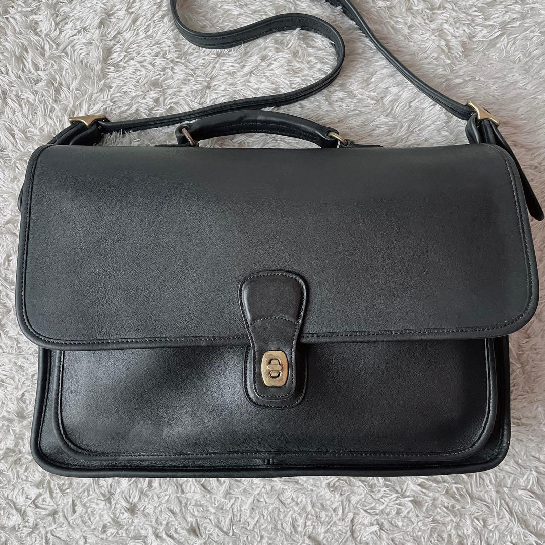 オールドコーチ USA製 ショルダーバッグ ブリーフバッグ ターンロック 黒