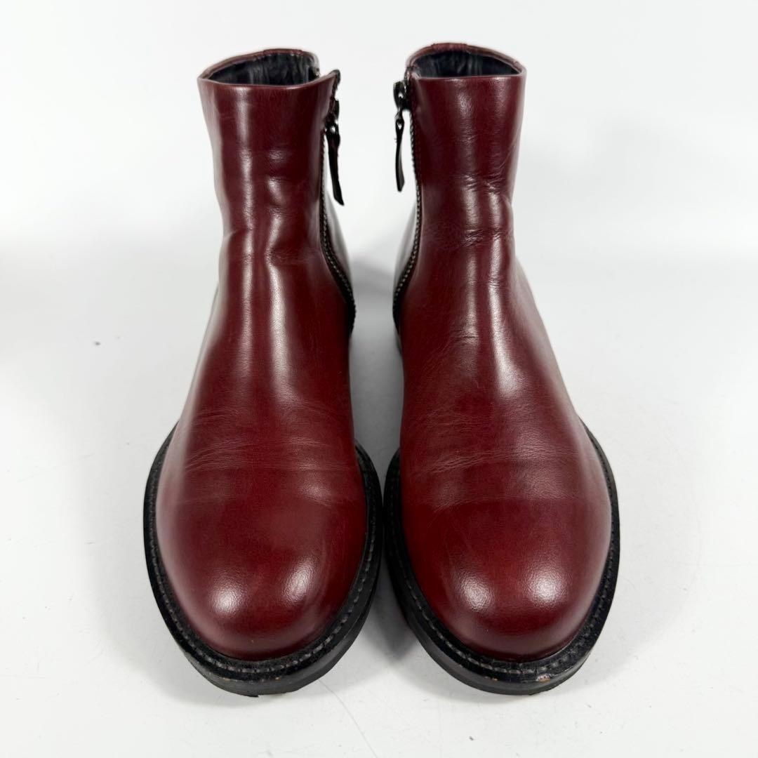 【極美品】ecco エコー　ショートブーツ（23,5）サイドジップ　本革レザー