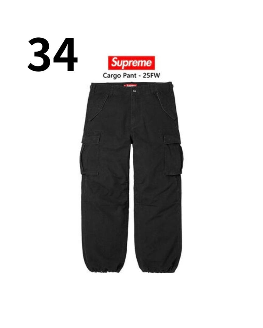 Supreme Cargo Pant ブラック 34 25FW black
