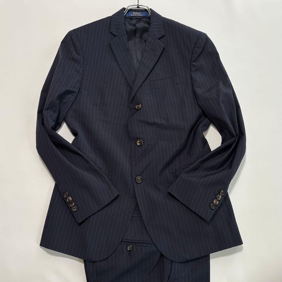 希少 イギリス製 ポロラルフローレン スーツ セットアップ ネイビー Sサイズ