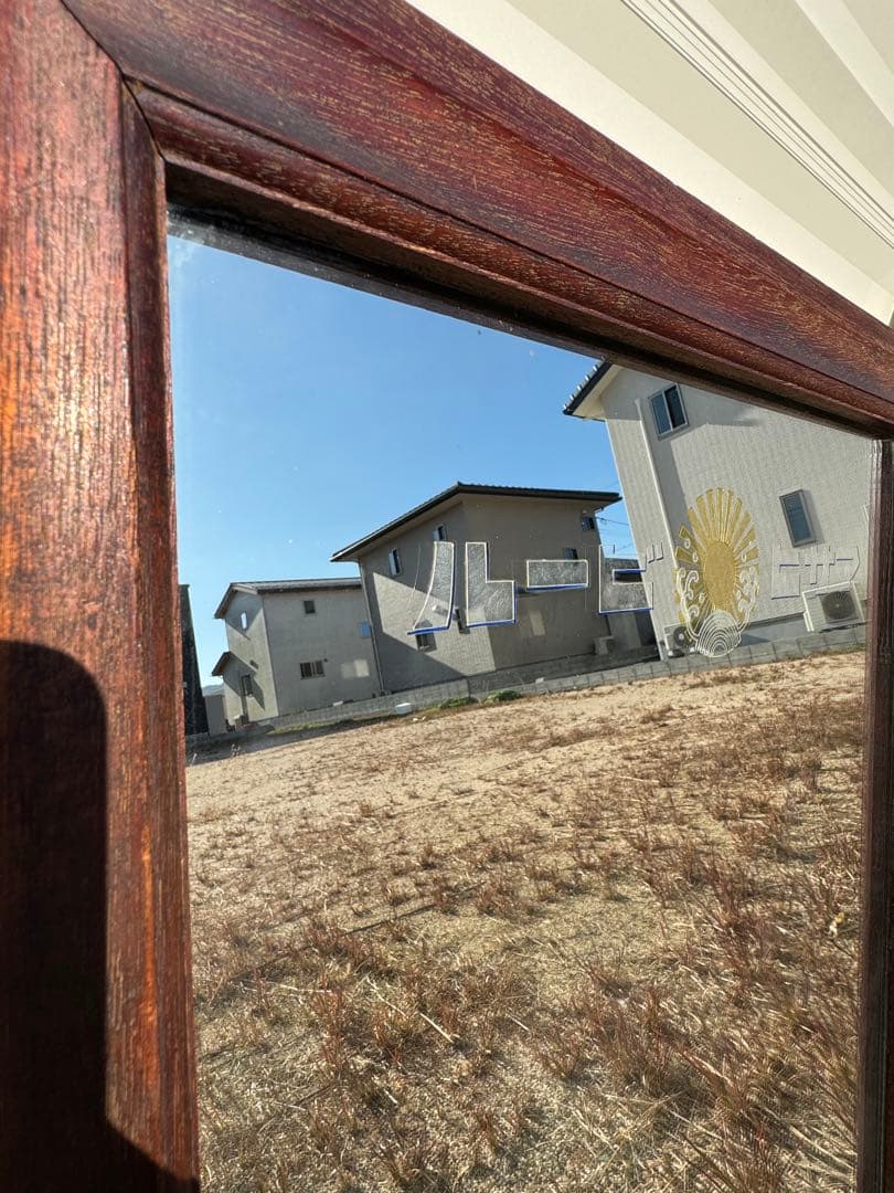 【状態良好】アサヒビール リボンシトロン アンティーク鏡 木枠ミラー 昭和レトロ