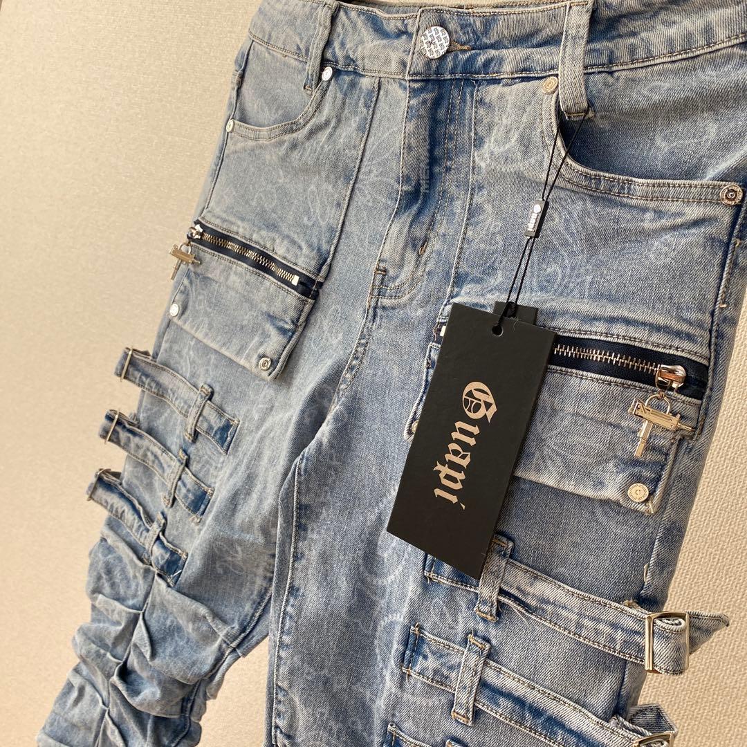 激レア新品30 GUAPI スキニー スーパースタックデニム パンツ ペイズリー