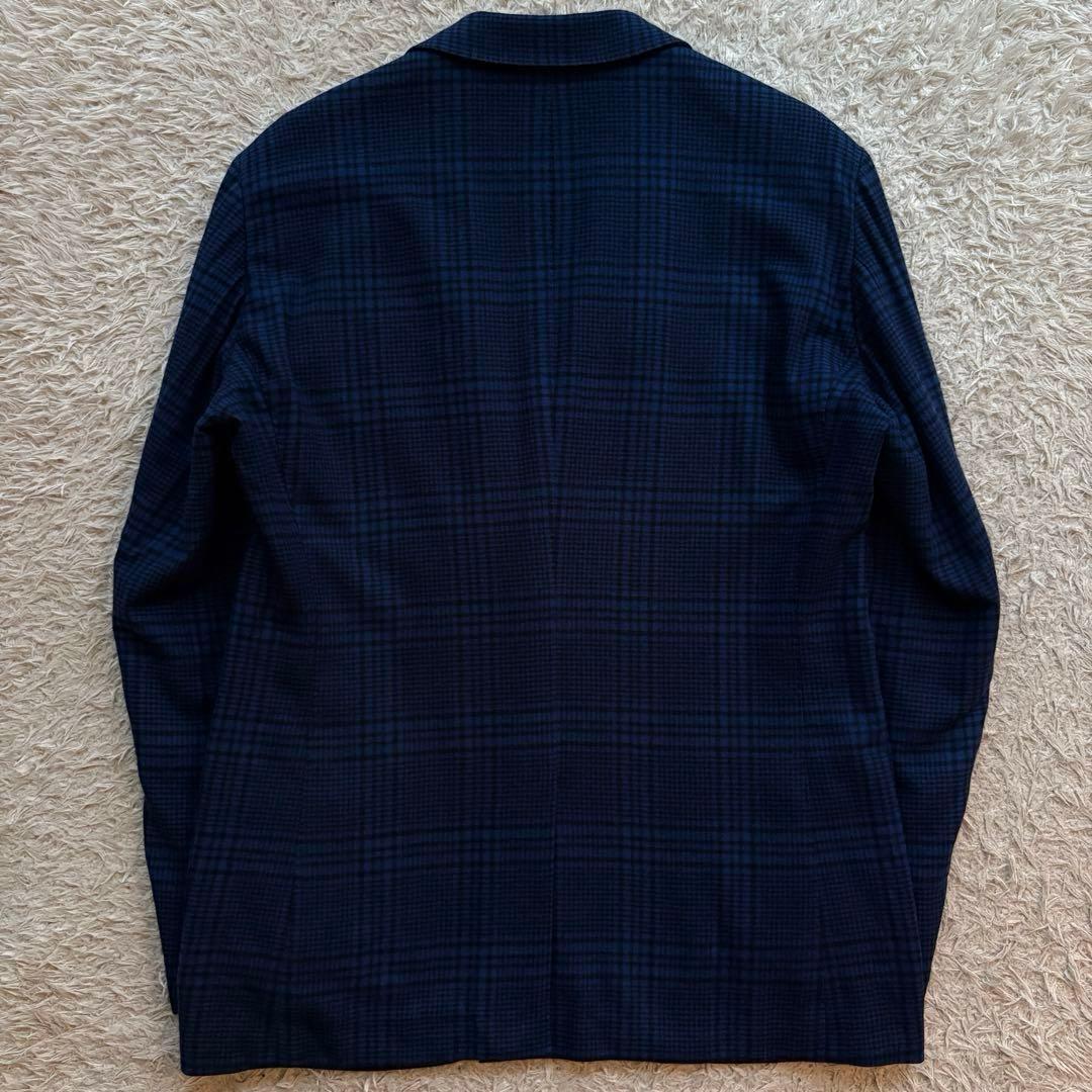 ★カシミヤ混 XL★ トゥモローランド ピルグリム ゼニア グレンチェック 青