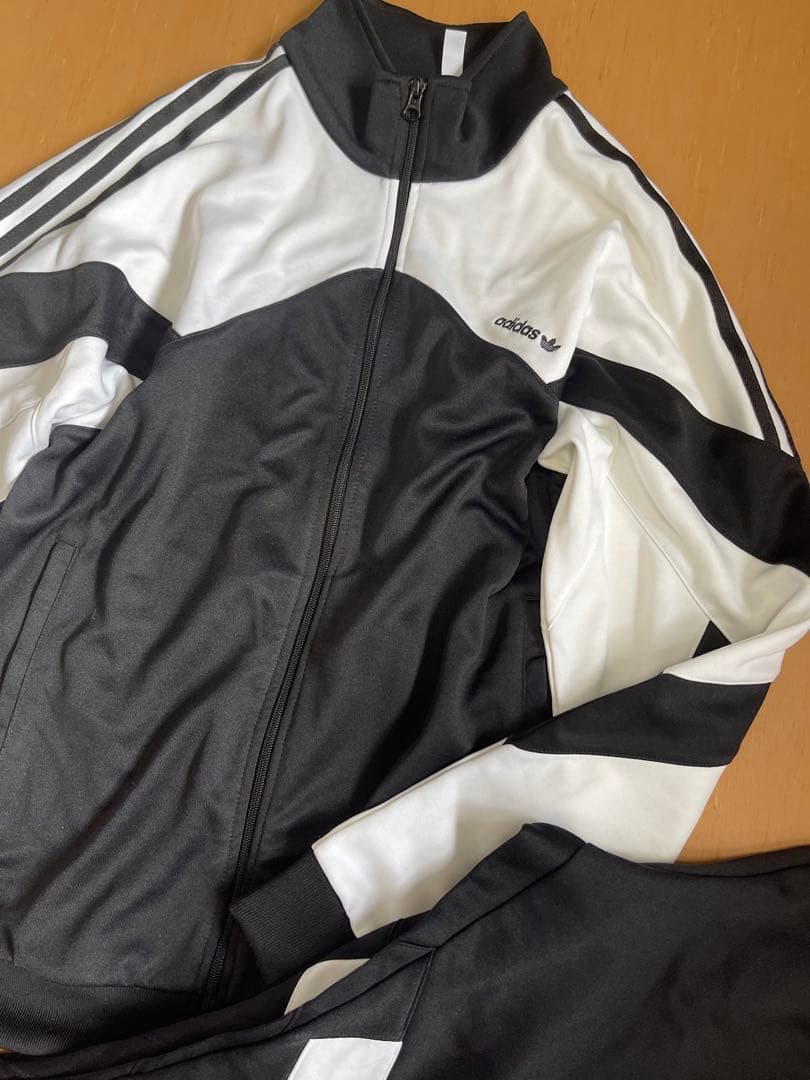 adidas ジャージ 上下セット　LLサイズ 黒/白