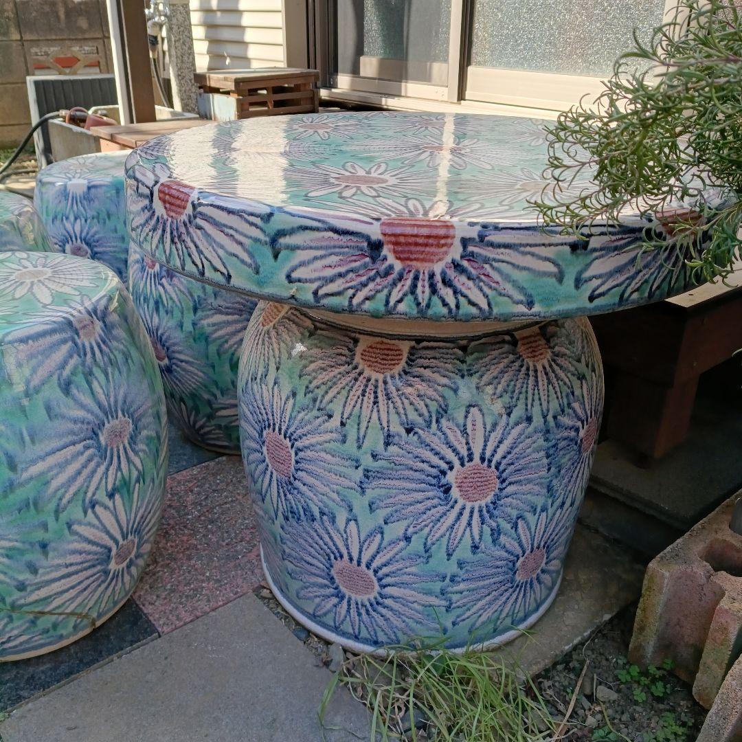 陶器テーブル イス ガーデン ガーデニング 町田市