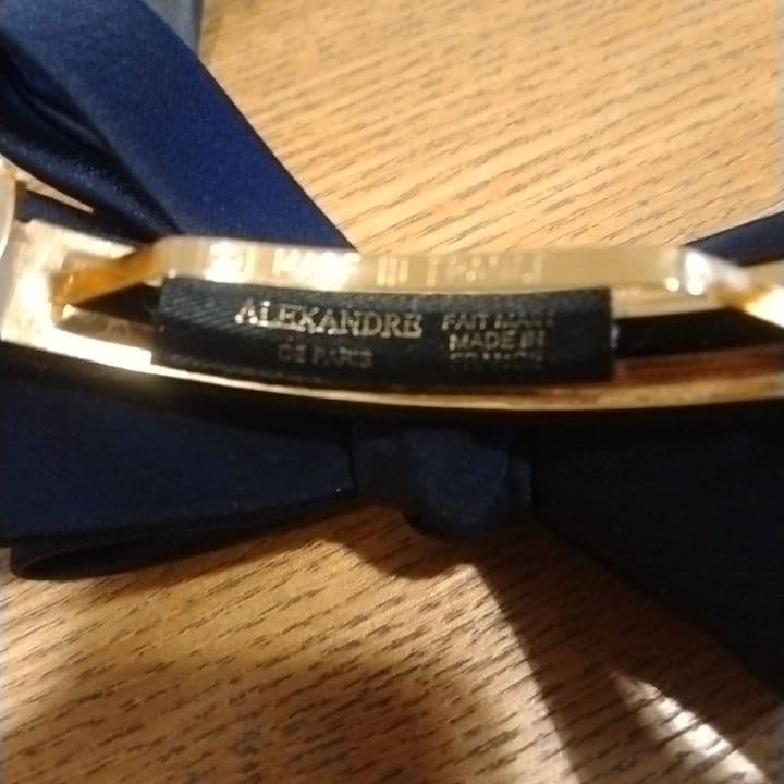 【美品】アレクサンドル ドゥ パリ　リボンバレッタ　紺　ネイビー