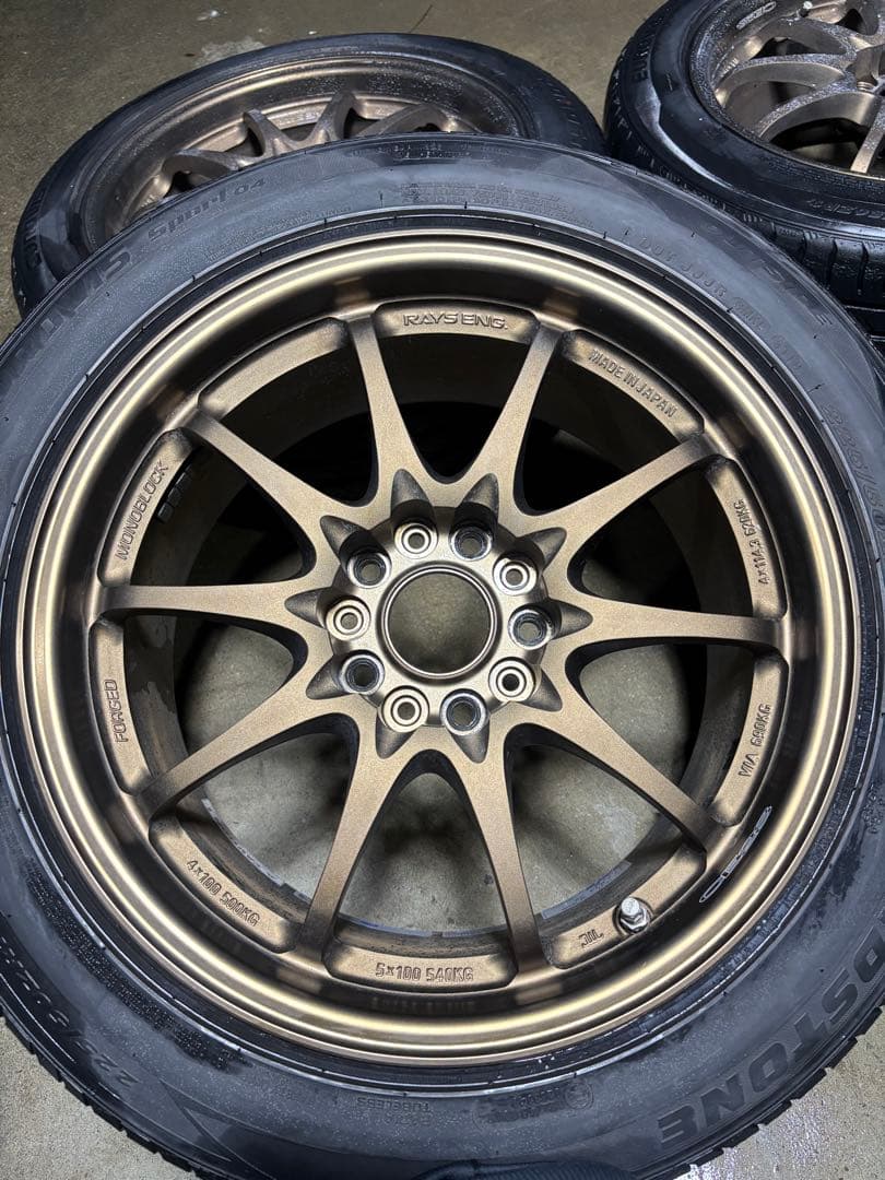 ce28 17インチ8j+38 4本　タイヤセット　レイズ　ボルクレーシング