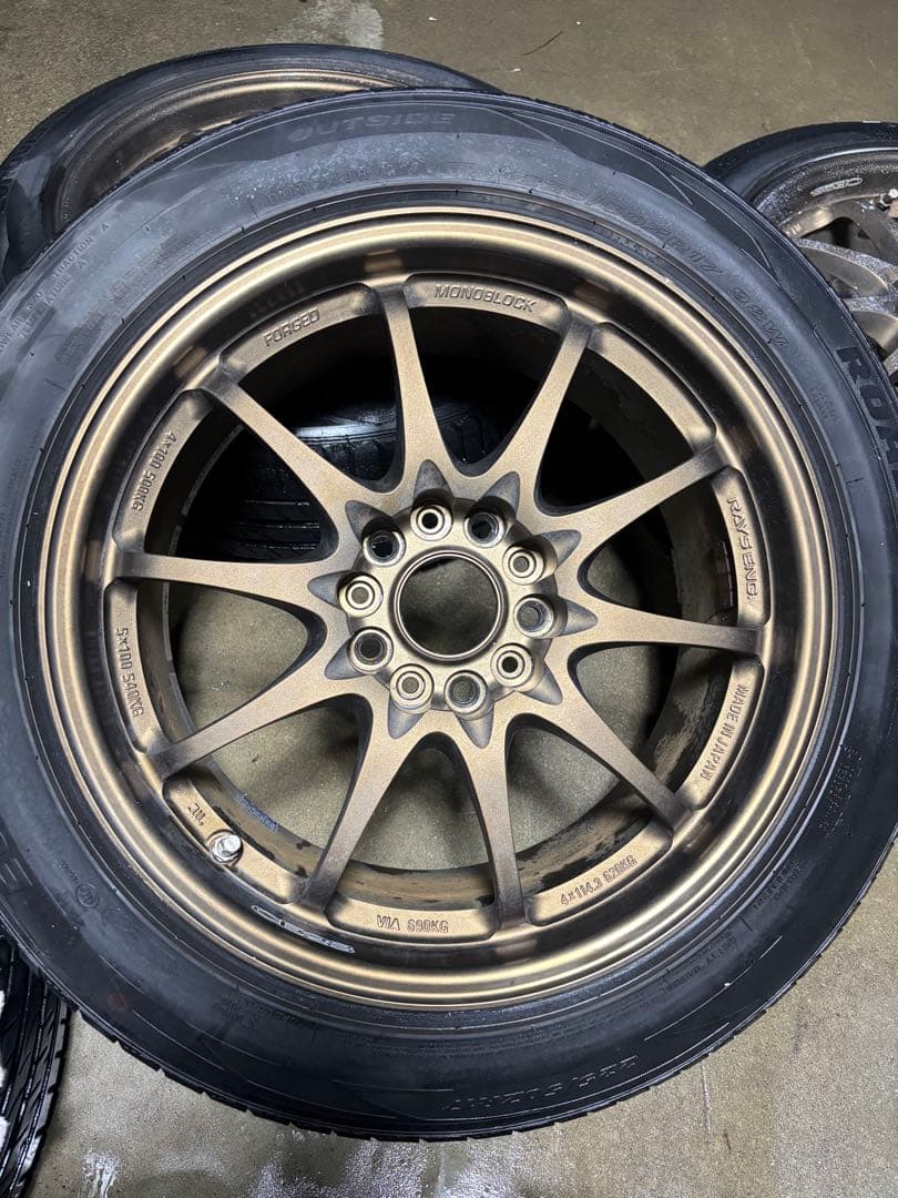 ce28 17インチ8j+38 4本　タイヤセット　レイズ　ボルクレーシング