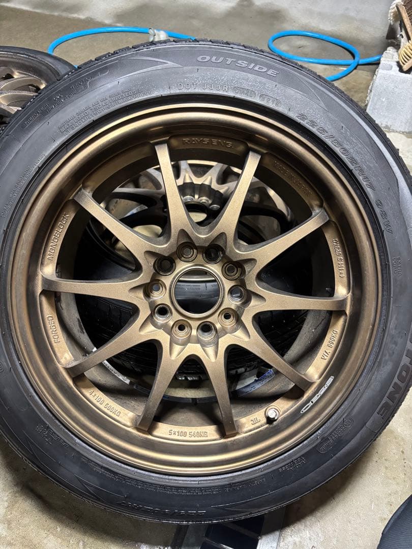 ce28 17インチ8j+38 4本　タイヤセット　レイズ　ボルクレーシング