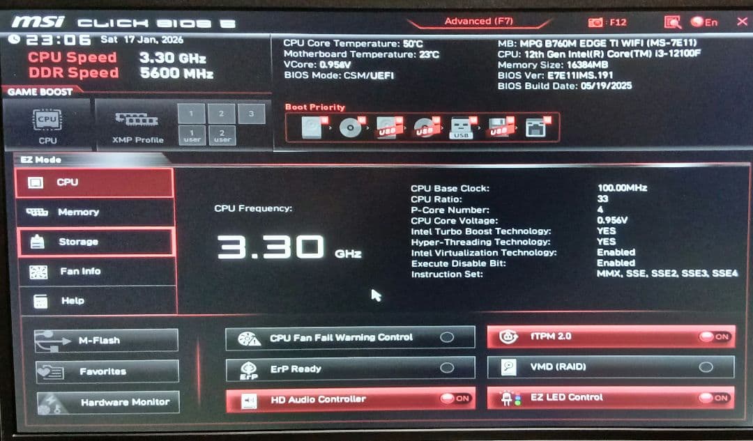 P*人様 MPG B760M EDGE WIFI DDR5 16GBセット　訳あ