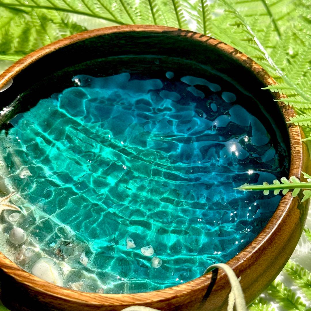 インテリアアート　海の置き物　アクセサリートレイ　雑貨　貝殻