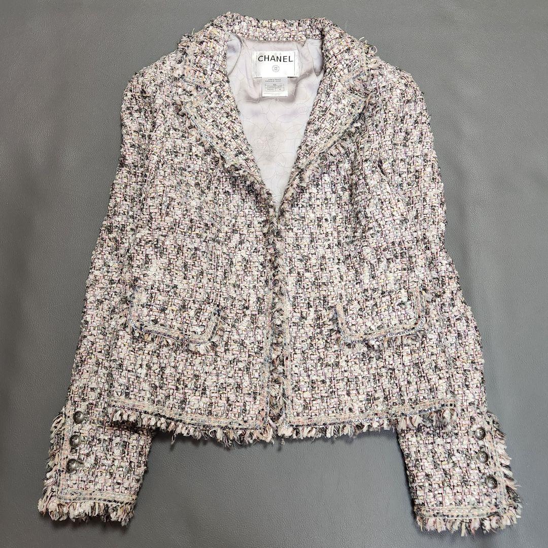 美品✨CHANEL ツイードジャケット 2004 シルバーボタン