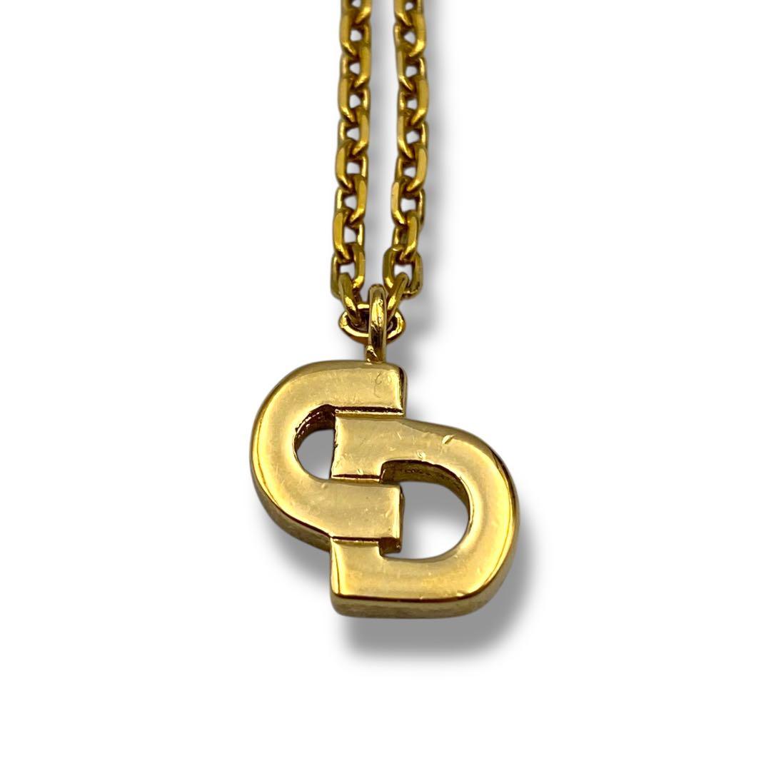 美品 Dior クリスチャンディオール ネックレス CDロゴ ヴィンテージ 金