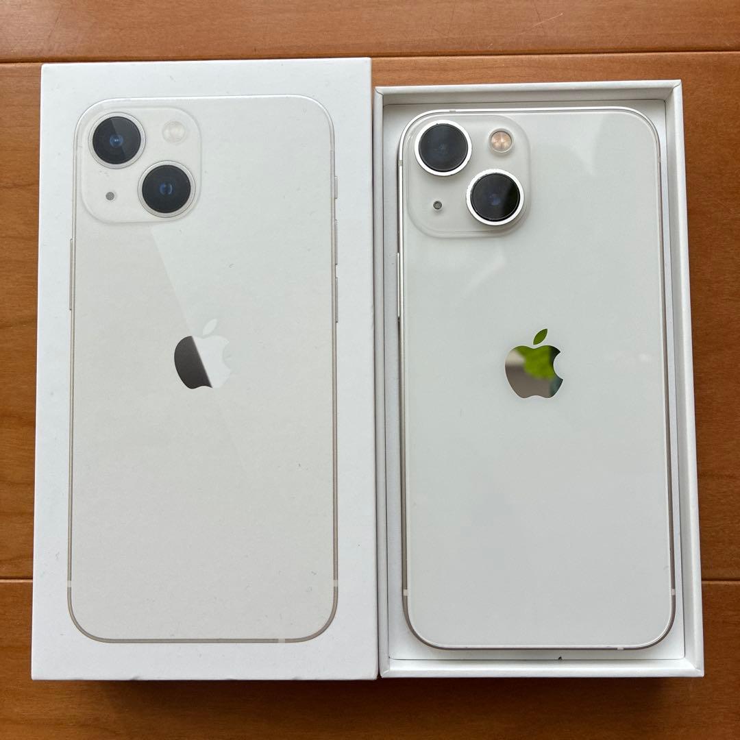 美品 Apple iPhone 13 mini スターライト 本体 98%